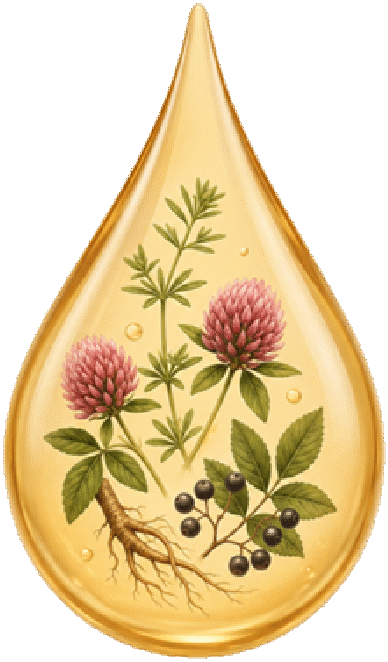Gota dorada que contiene la mezcla herbal